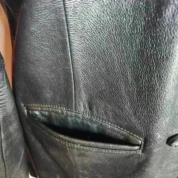 Jacqueline Ferrar vintage 100% leather black jacket size petite small - Picture 3 of 10